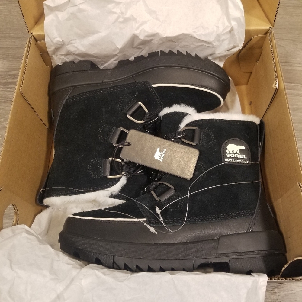Sorel Women's Tivoli IV Waterproof Winter Leather Boots Black Size 7 New In Box - Picture 9 of 9